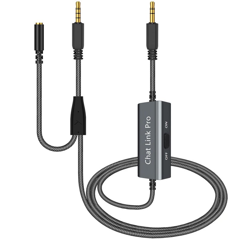 LecLooc Chat Link Pro Cable for Elgato HD60 S/S+, HD 60 PRO, 4K 60 PRO, HD60 X Gaming Capture Card, Chat Audio Cable Adapter for Nintendo Switch Xbox One PS4 PS5 with Isolator (6.6FT) (Grey) - Image 1